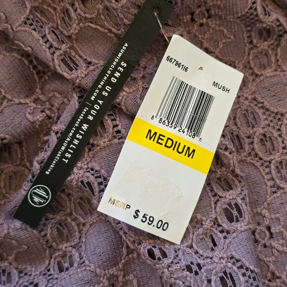 🏷️ NWT 🏷️ AS U WISH Lace Long Sleeve Dress sz M🏷️ NWT 🏷️ - Picture 6 of 7